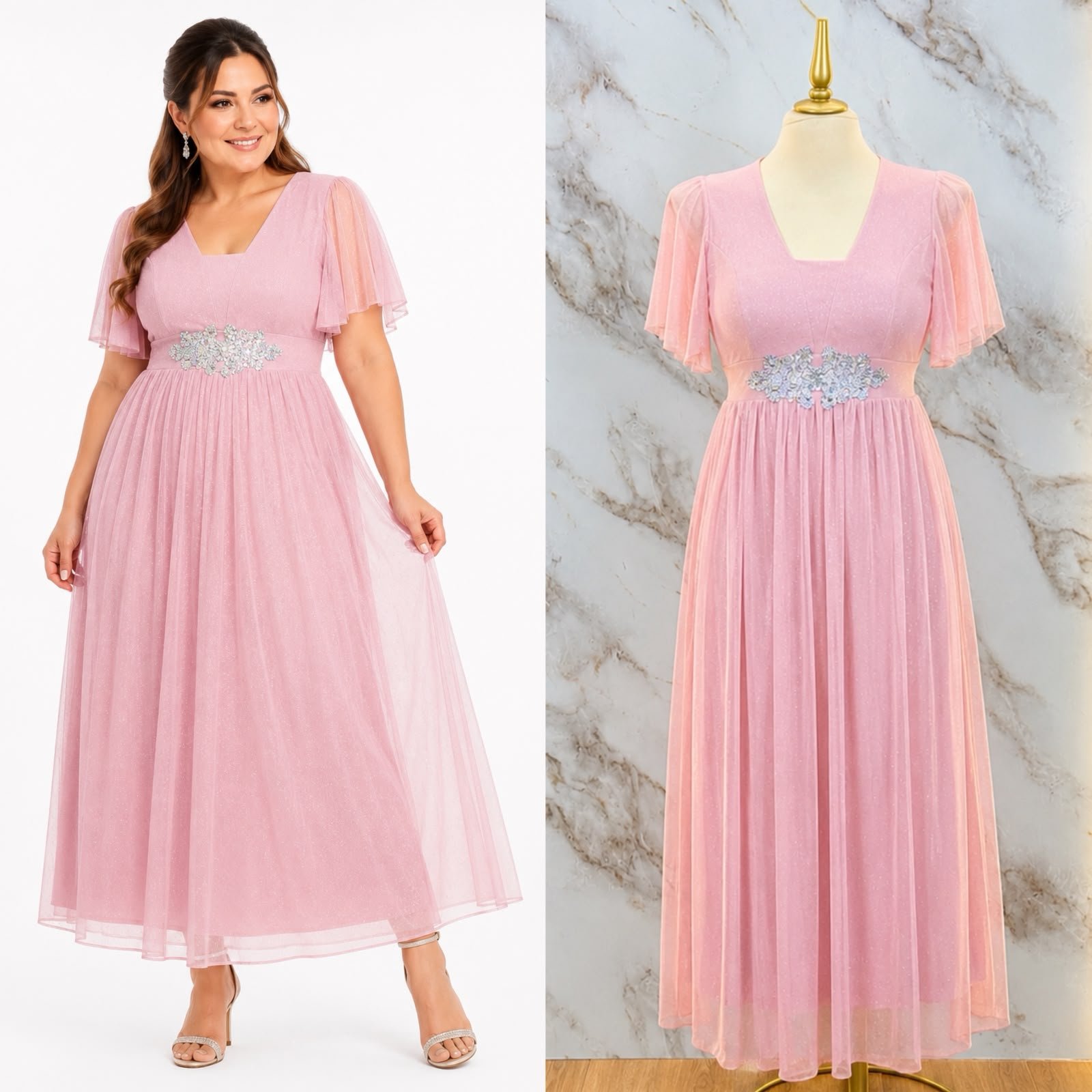 VESTIDO CURVY CON APLICACION PAULINA - Image 4