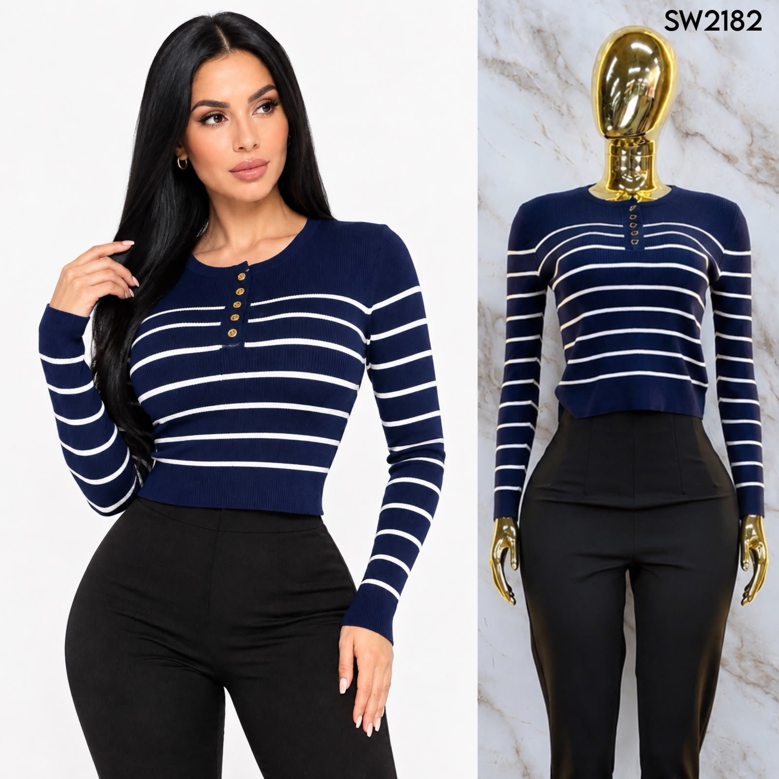 BLUSA DE TEJIDO ACANALADO 2182 - Image 3