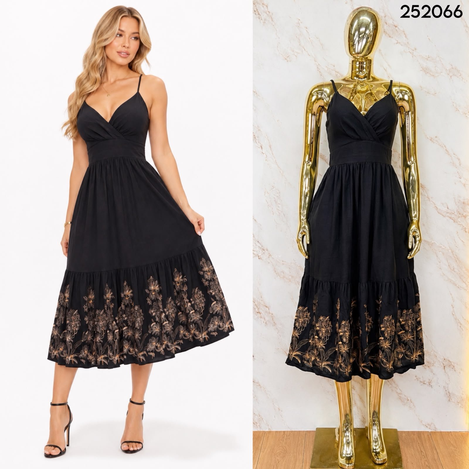 VESTIDO MIDI GRABADO INFERIOR 2066 - Image 3
