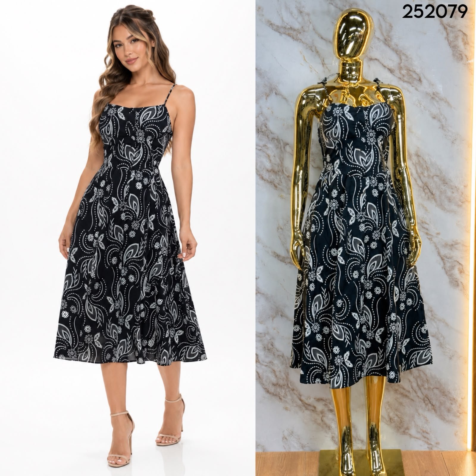 VESTIDO CON DETALLES BORDADOS 2079 - Image 3