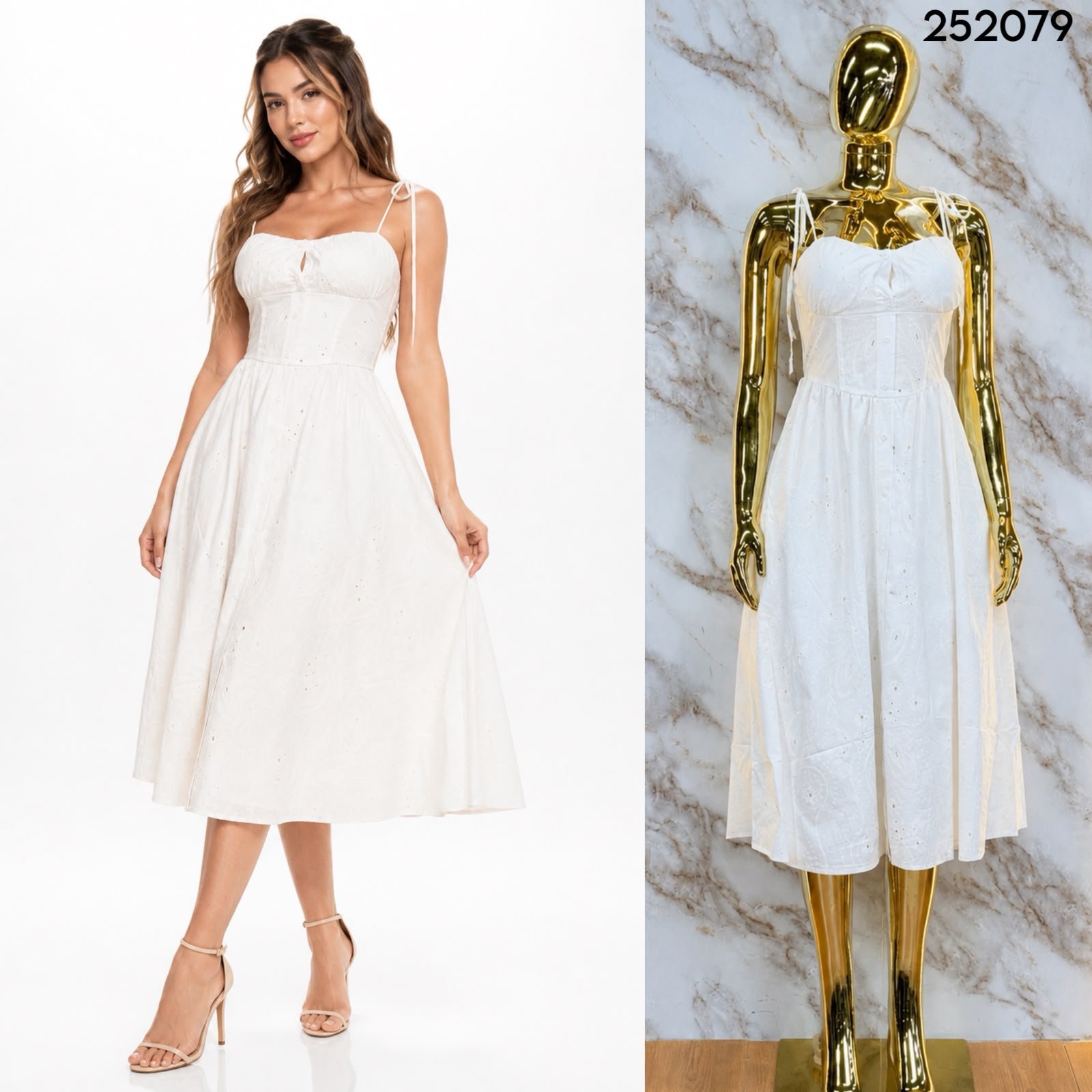 VESTIDO CON DETALLES BORDADOS 2079 - Image 2