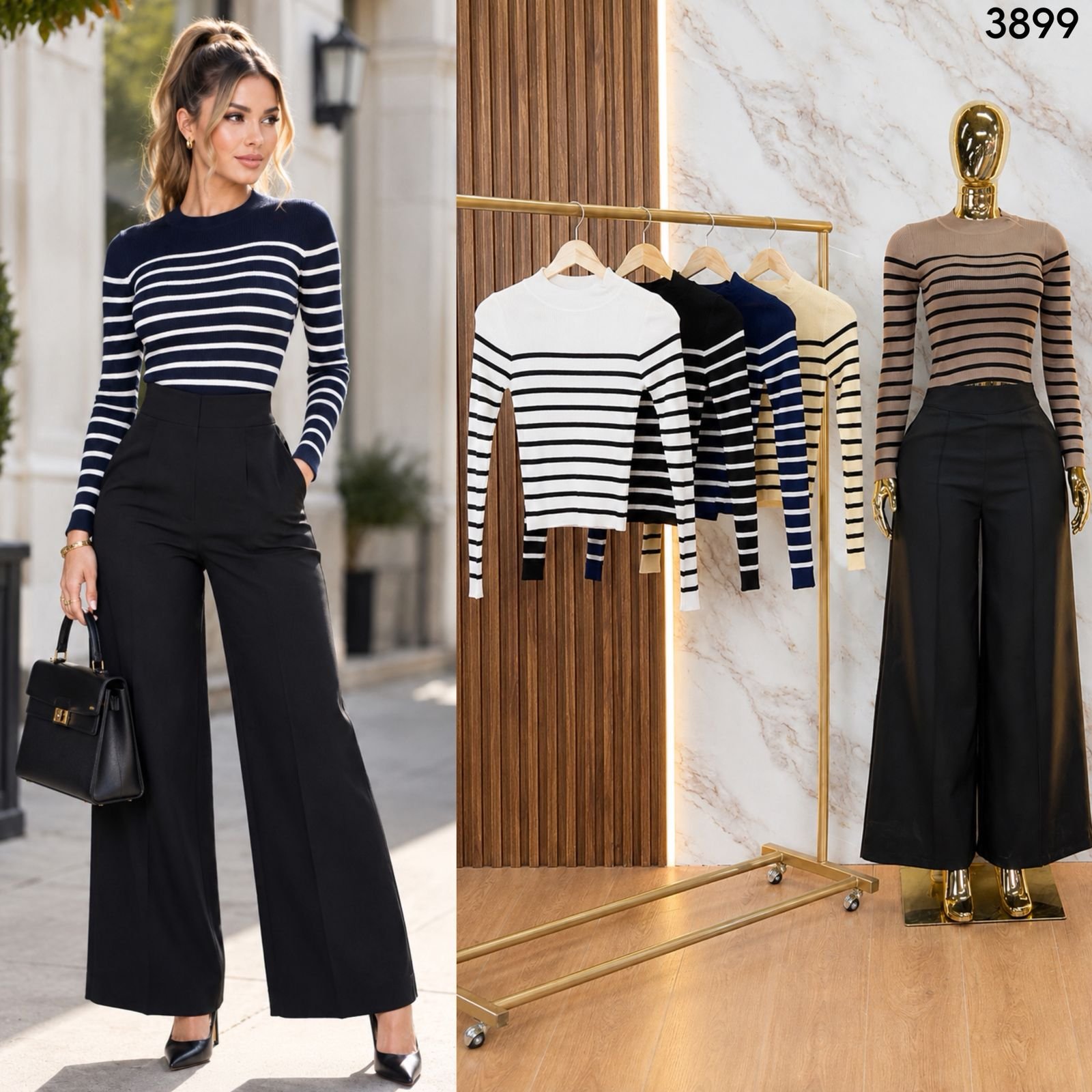 BLUSA RAYADA DE TEJIDO 3899