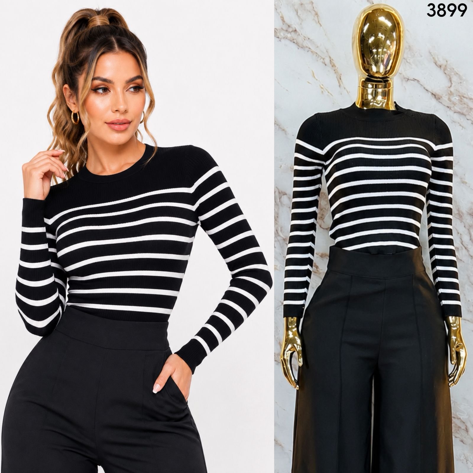 BLUSA RAYADA DE TEJIDO 3899 - Image 3