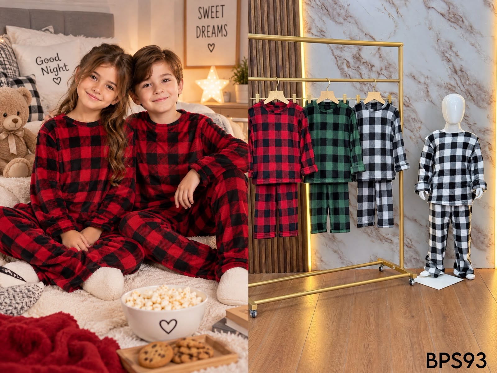 PIJAMA INFANTIL DE CUADROS BPS93