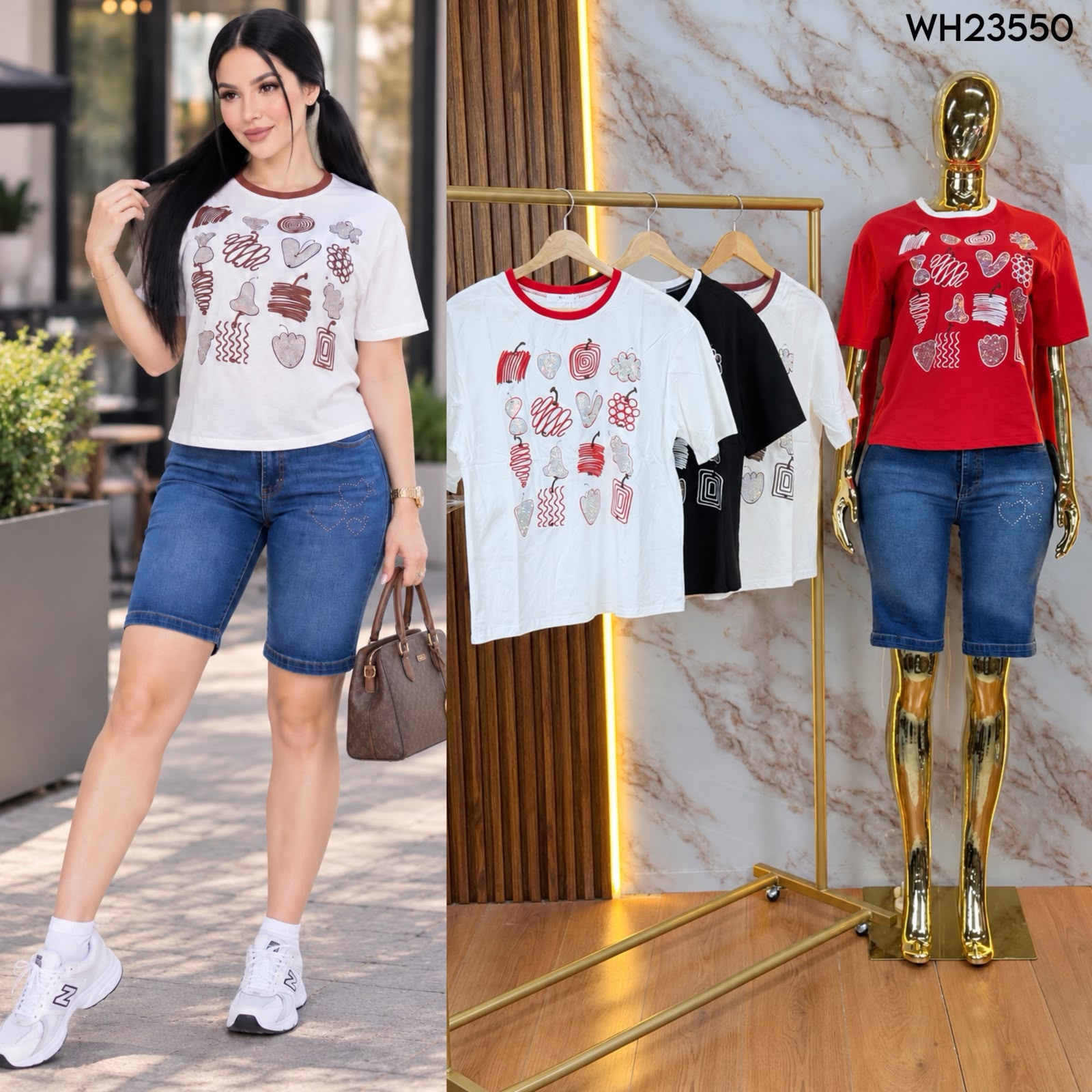 BLUSA CON PEDRERIA Y BORDADOS 3550