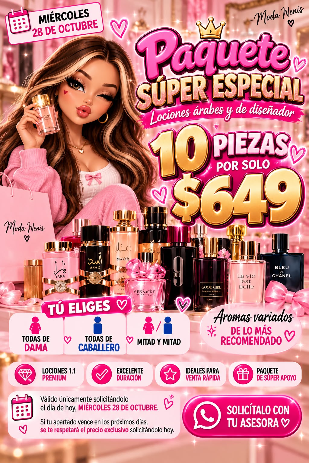 PAQUETE DEL DIA 10 PIEZAS DE LOCIONES